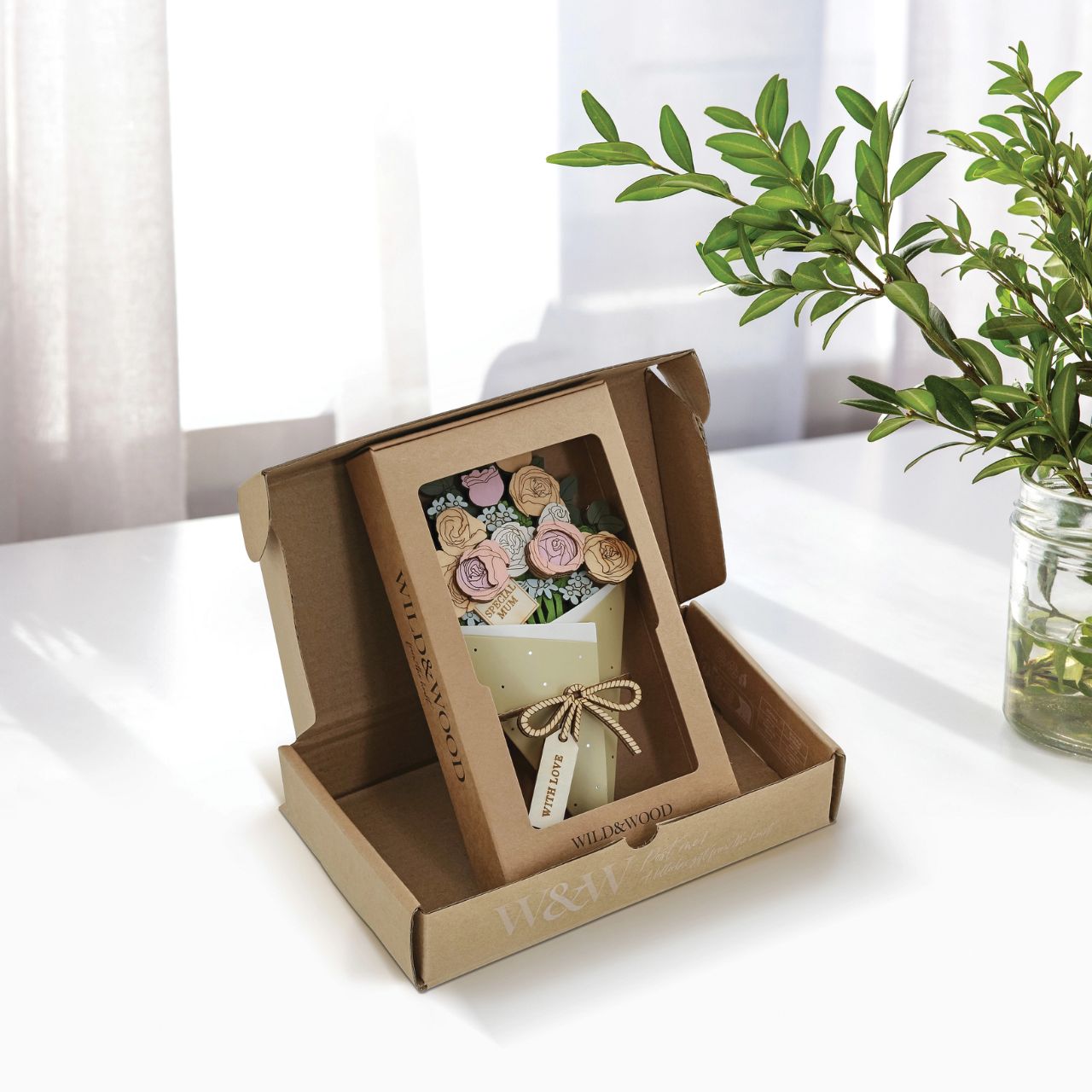 Surprise and delight someone with a beautiful bouquet figural card - Send them loads of love through the post with our letterbox inspired 3D figurine card.