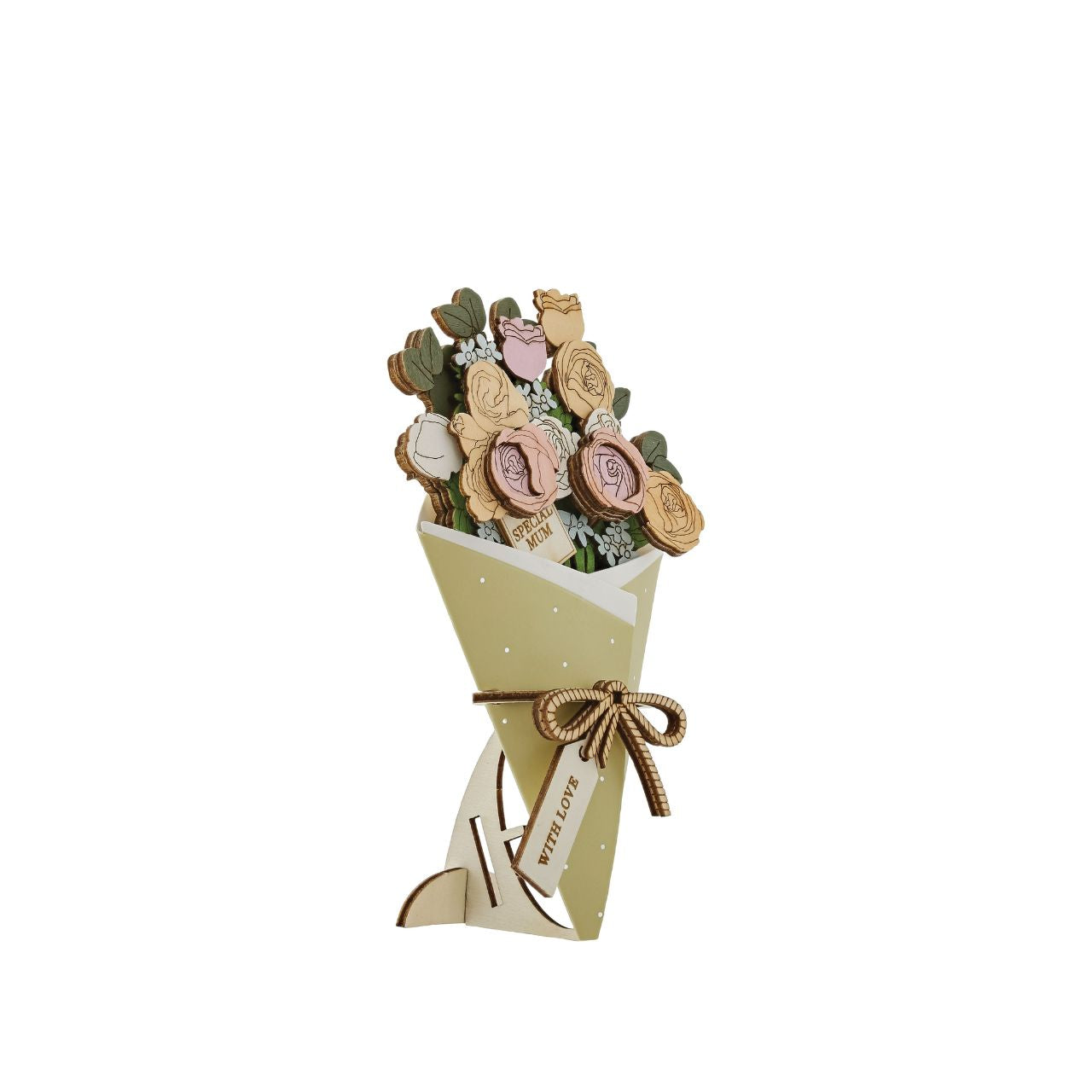 Surprise and delight someone with a beautiful bouquet figural card - Send them loads of love through the post with our letterbox inspired 3D figurine card.