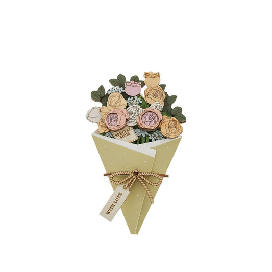 Surprise and delight someone with a beautiful bouquet figural card - Send them loads of love through the post with our letterbox inspired 3D figurine card.