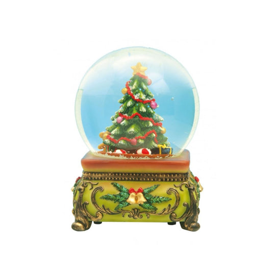 Snow globe Christmas tree, plays the melody “O Christmas tree”