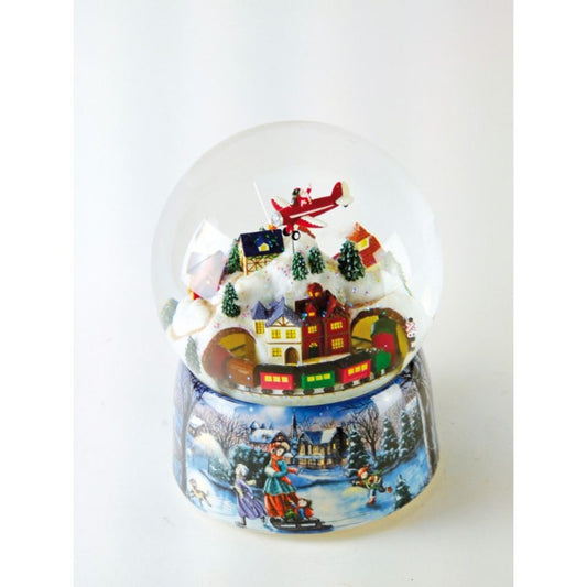 Music Box World Snow Globe Santa Aeroplane