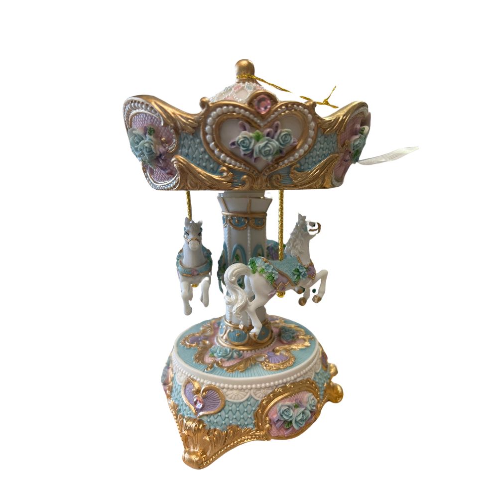 Colourful carousel turns to the melody Carousel Waltz.