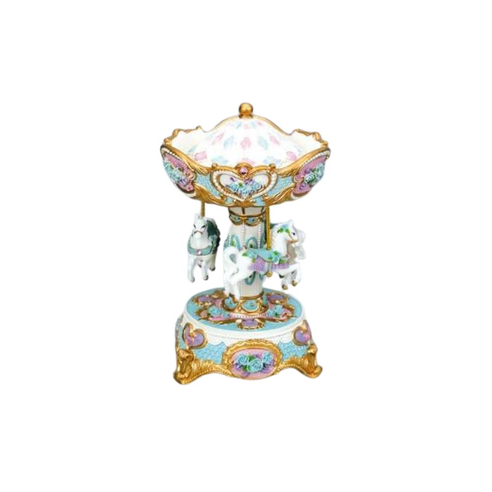 Colourful carousel turns to the melody Carousel Waltz.