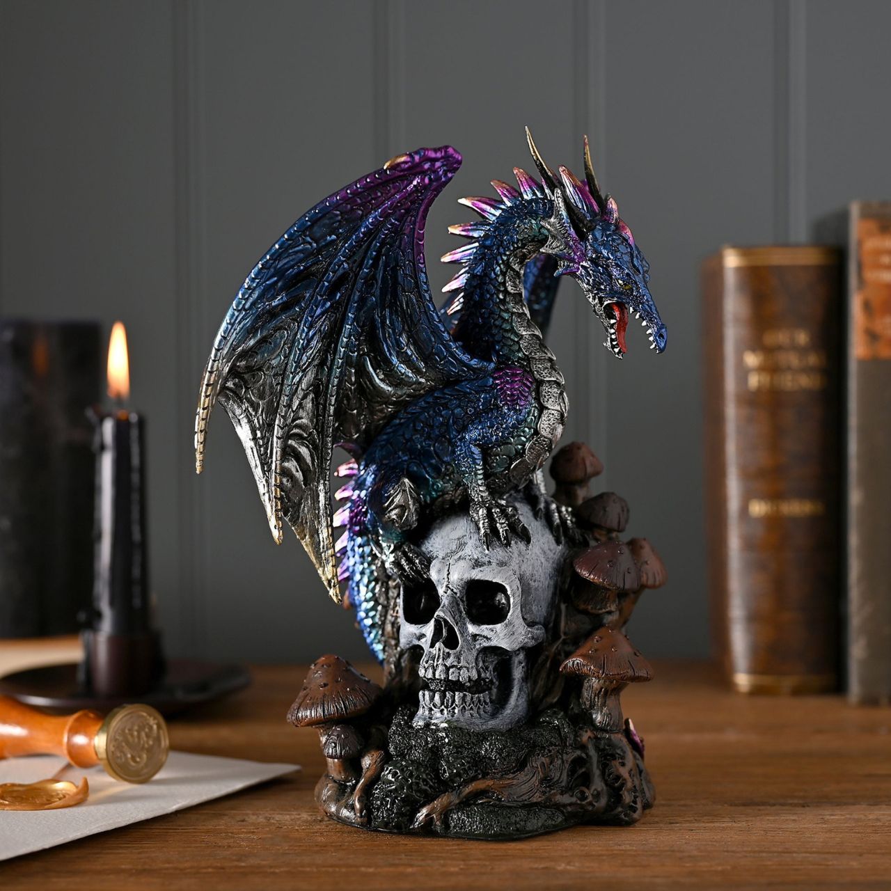 A Blue Dragon Fantasy Figurine Ornament from the Mystic Legends Collection by Juliana Collection.