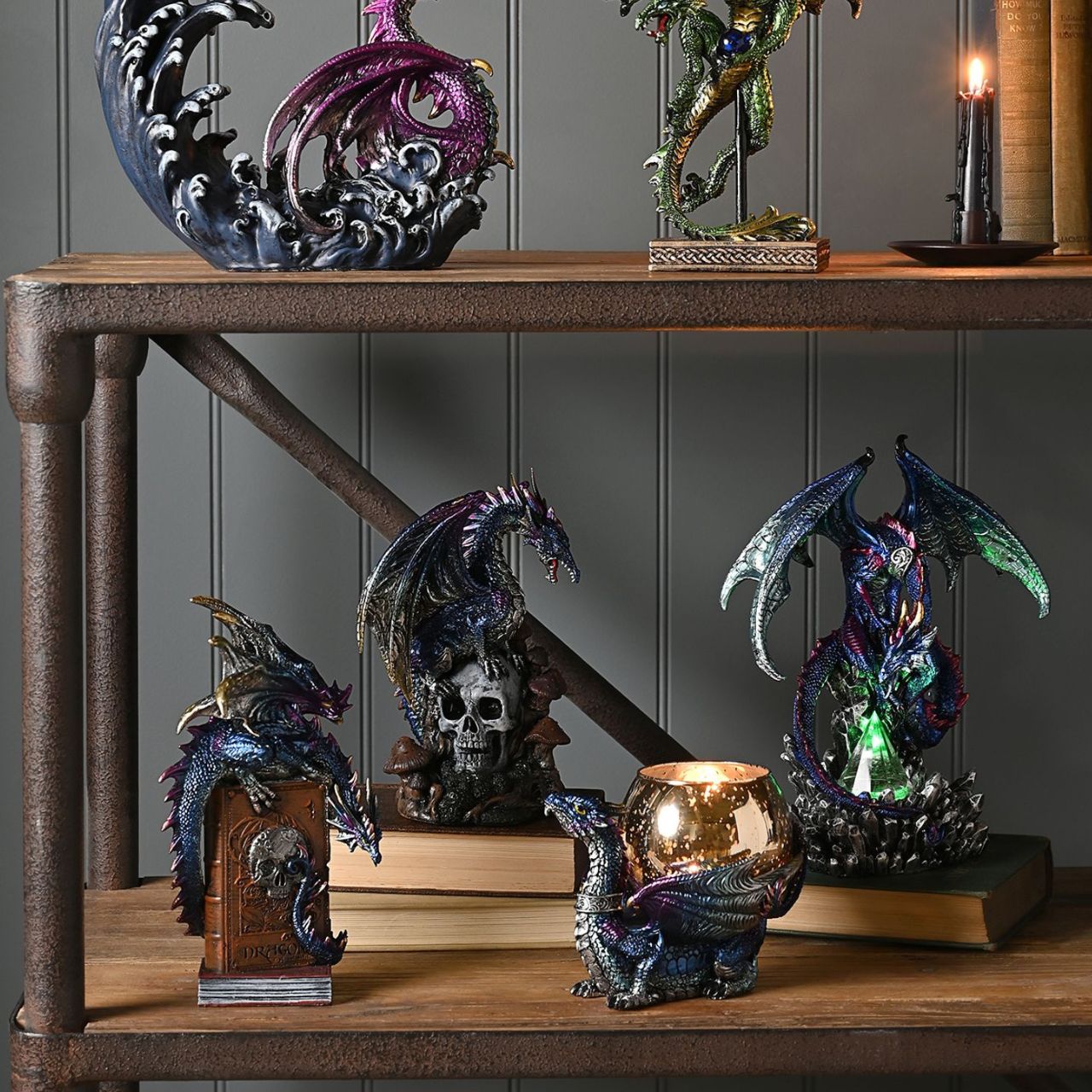 A Blue Dragon Fantasy Figurine Ornament from the Mystic Legends Collection by Juliana Collection.