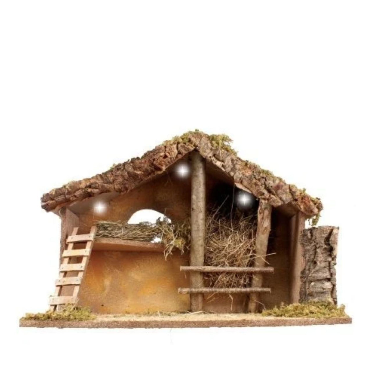 Nativity Shed with LED Lights brings timeless holiday charm to your home. This beautifully crafted shed features warm LED lights that illuminate the nativity scene within, creating a captivating focal point for seasonal displays.