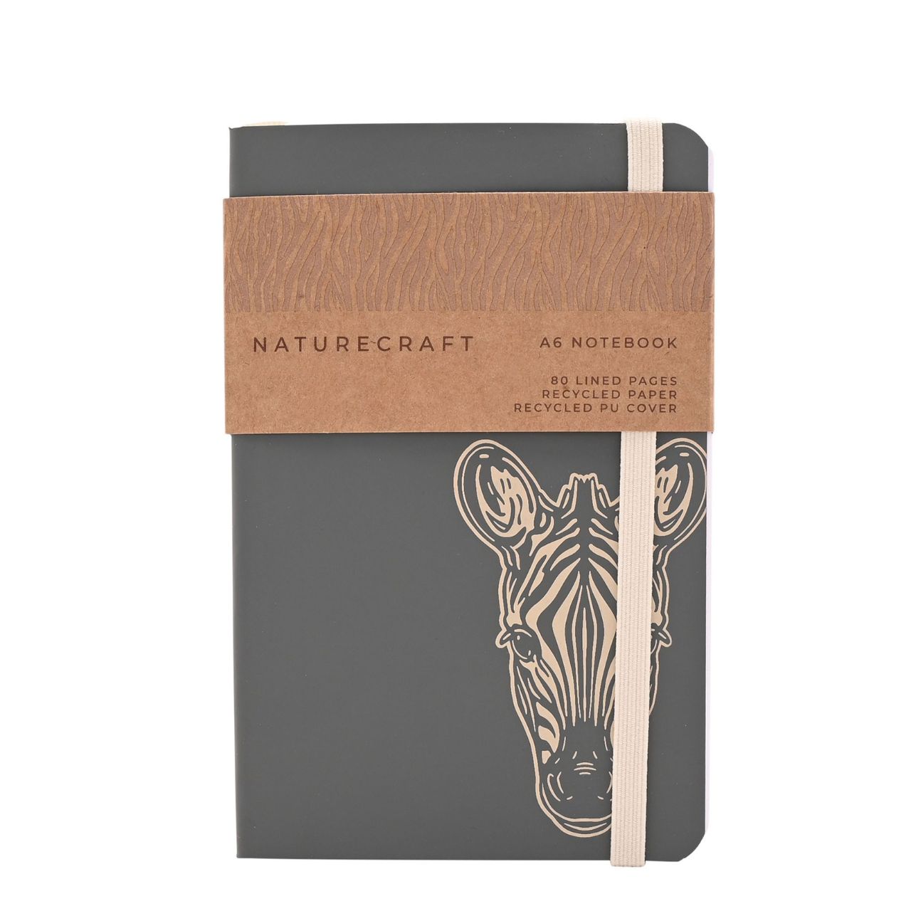 The Naturecraft Zebra Recycled PU Notebook Slate is a charming notebook is perfect for jotting down thoughts, ideas, and dreams.
