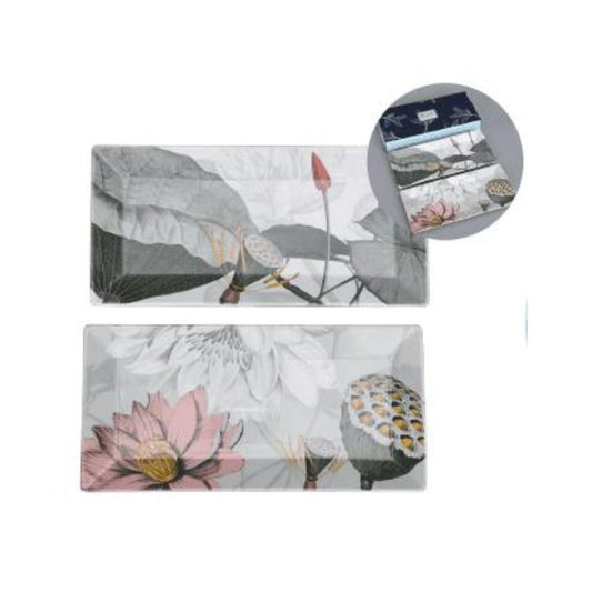 Mindy Brownes Natures Bloom Platters Set of 2  These floral inspired Mindy Brownes Nature Bloom Collection are colourful and quirky and will bring a element of fun to your kitchen décor. Depicting beautiful flowers in pink, blue and green. Ideal house warming gift, new home, birthday or general occasion.