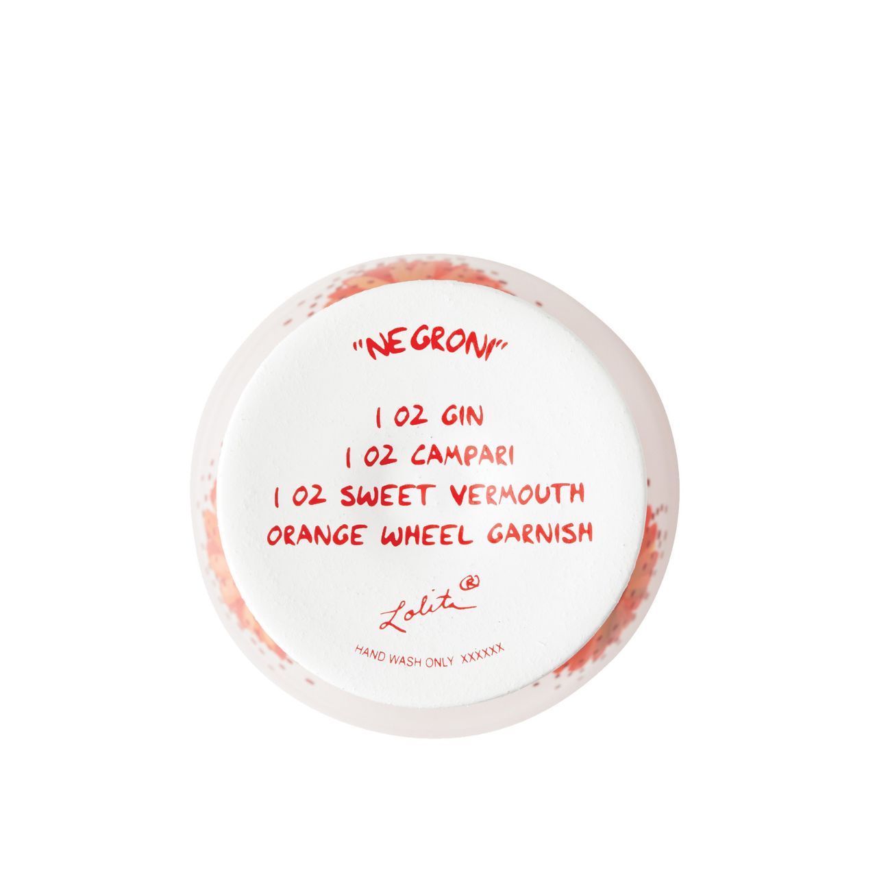 Celebrate Lolita's anniversary with our Negroni Cocktail Glass. A beautiful reminder of how Lolita first started Designs by Lolita with this design. This particular fun design is surrounded speckles or pinks and oranges with florals around the rim to the base, the perfect glass for spring/summer.