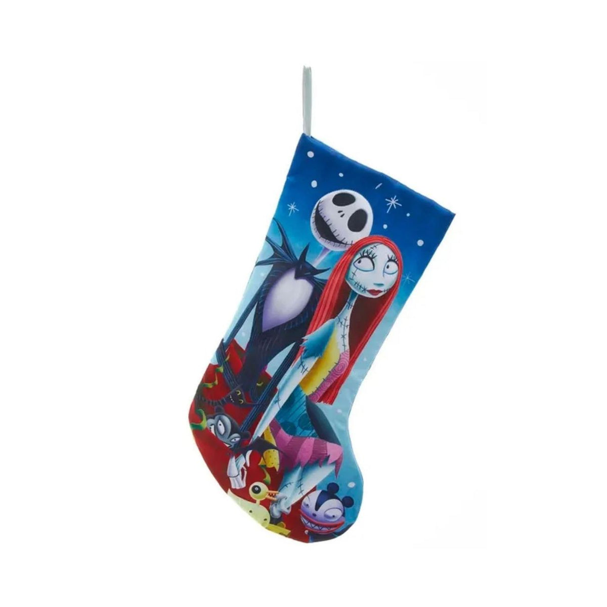 Bring festive magic to your holiday mantelpiece with this enchanting Nightmare Before Christmas Jack &amp; Sally Christmas Stocking.