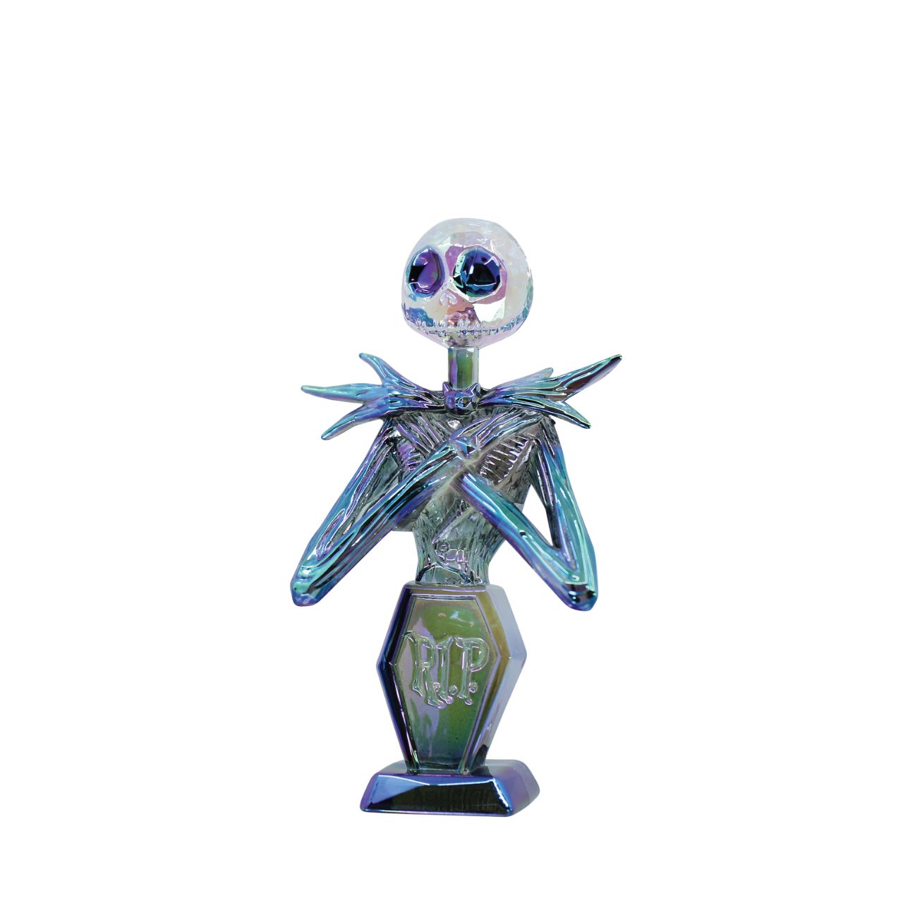 The pumpkin King has been immortalised in facet form in this stylish and elegant bust. Made with "gem cut" style acrylic, he is perfect for any fan of Nightmare Before Christmas. Comes in a fully branded window box.