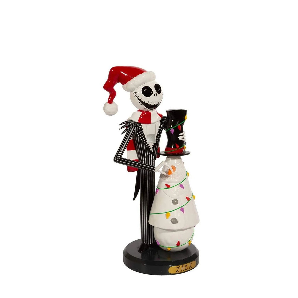 Bring the magic of Halloween Town to your holiday season with this enchanting Jack Skellington and Snowman nutcracker.