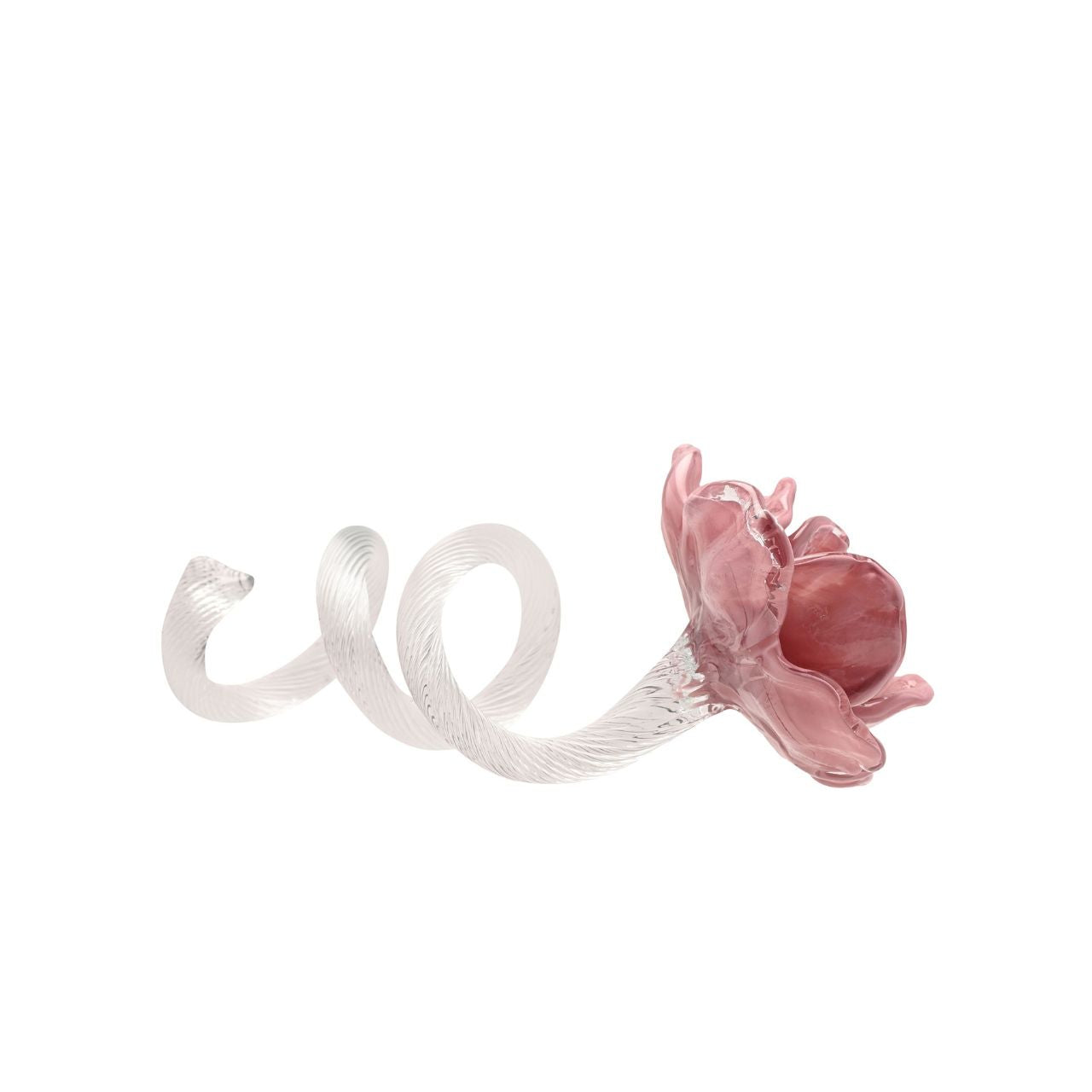 The Objets d'art Glass Figurine – Large Pink Flower is a decorative piece inspired by the form of a blooming flower.
