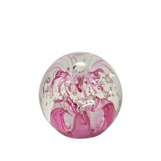Elevate décor with the exquisite Objets D'art Glass Figurine by SOPHIA - Pink & Gold Paperweight, a captivating piece that seamlessly blends artistry and sophistication.