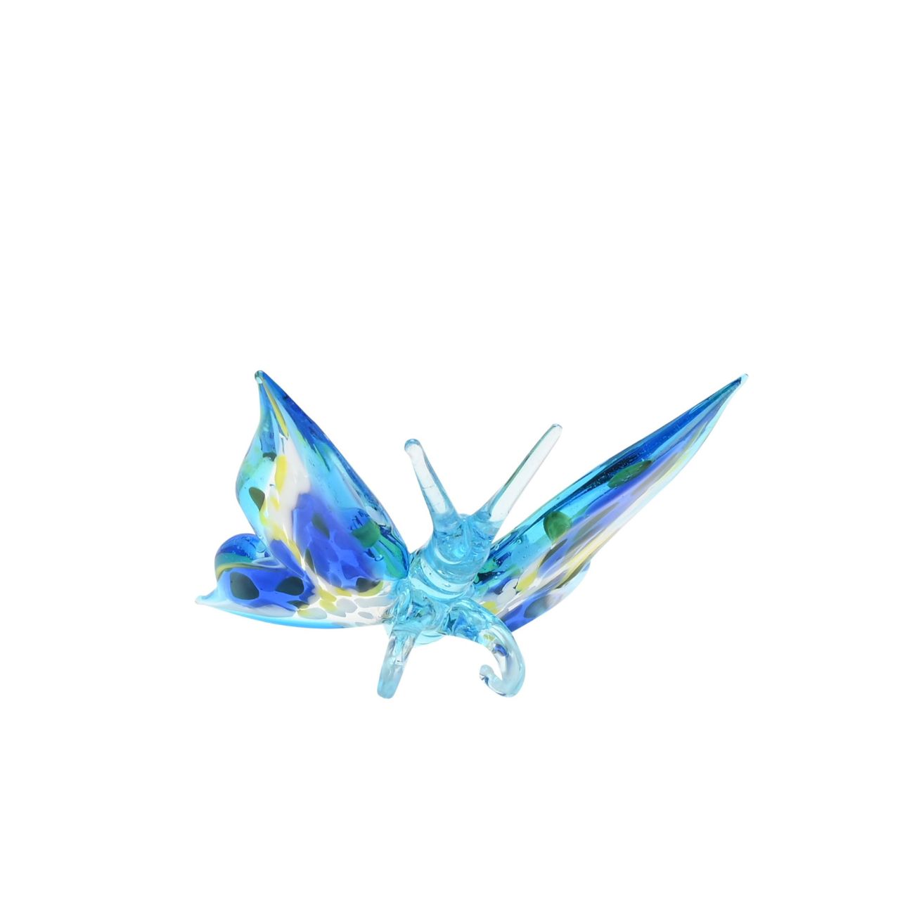 The Objets D'Art miniature glass figurine – blue butterfly by SOPHIA. Made from hand blown glass to create a 100% unique piece.