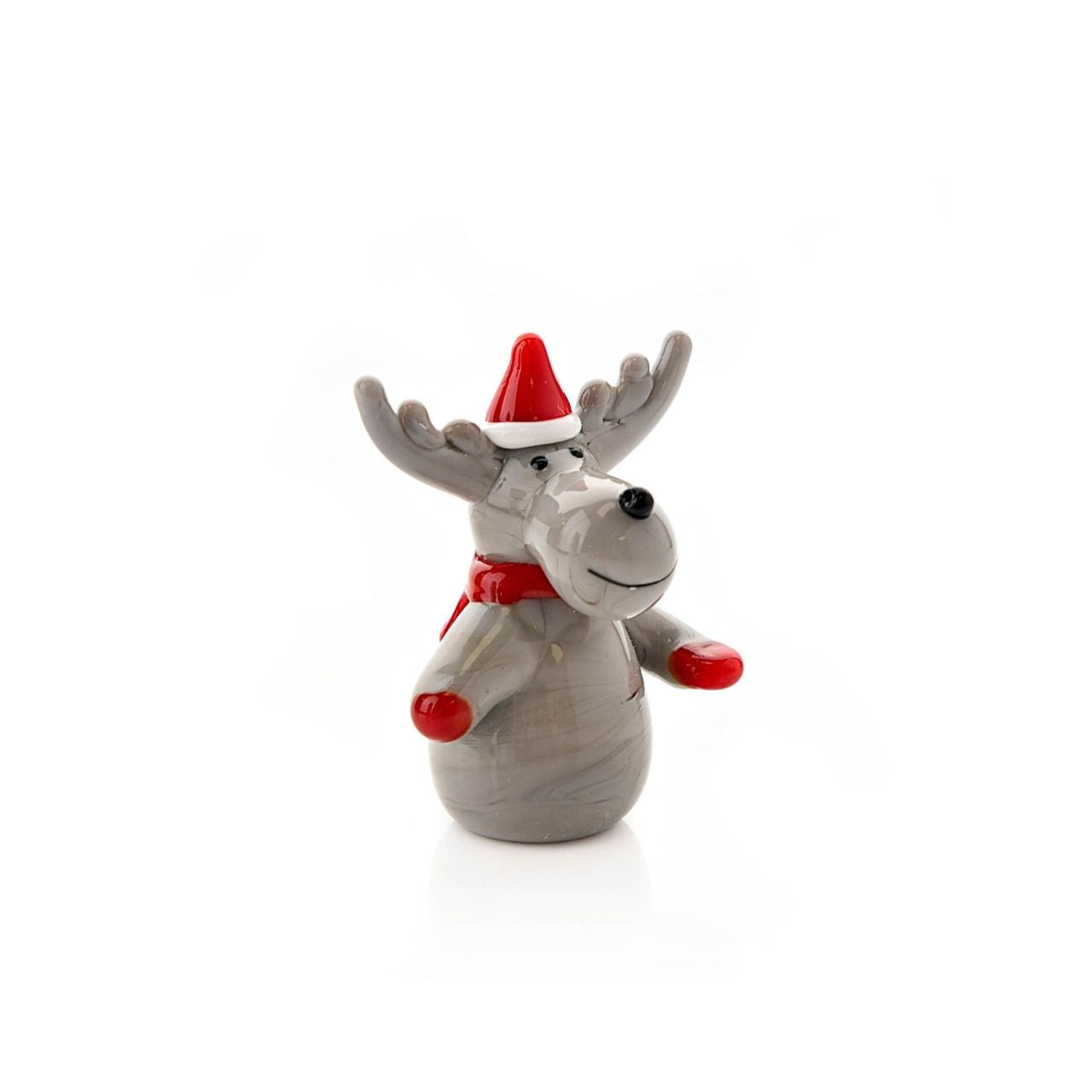 This beautifully delightful reindeer ornament with a red hat and scarf feature would look fun and festive in any home this Christmas season.