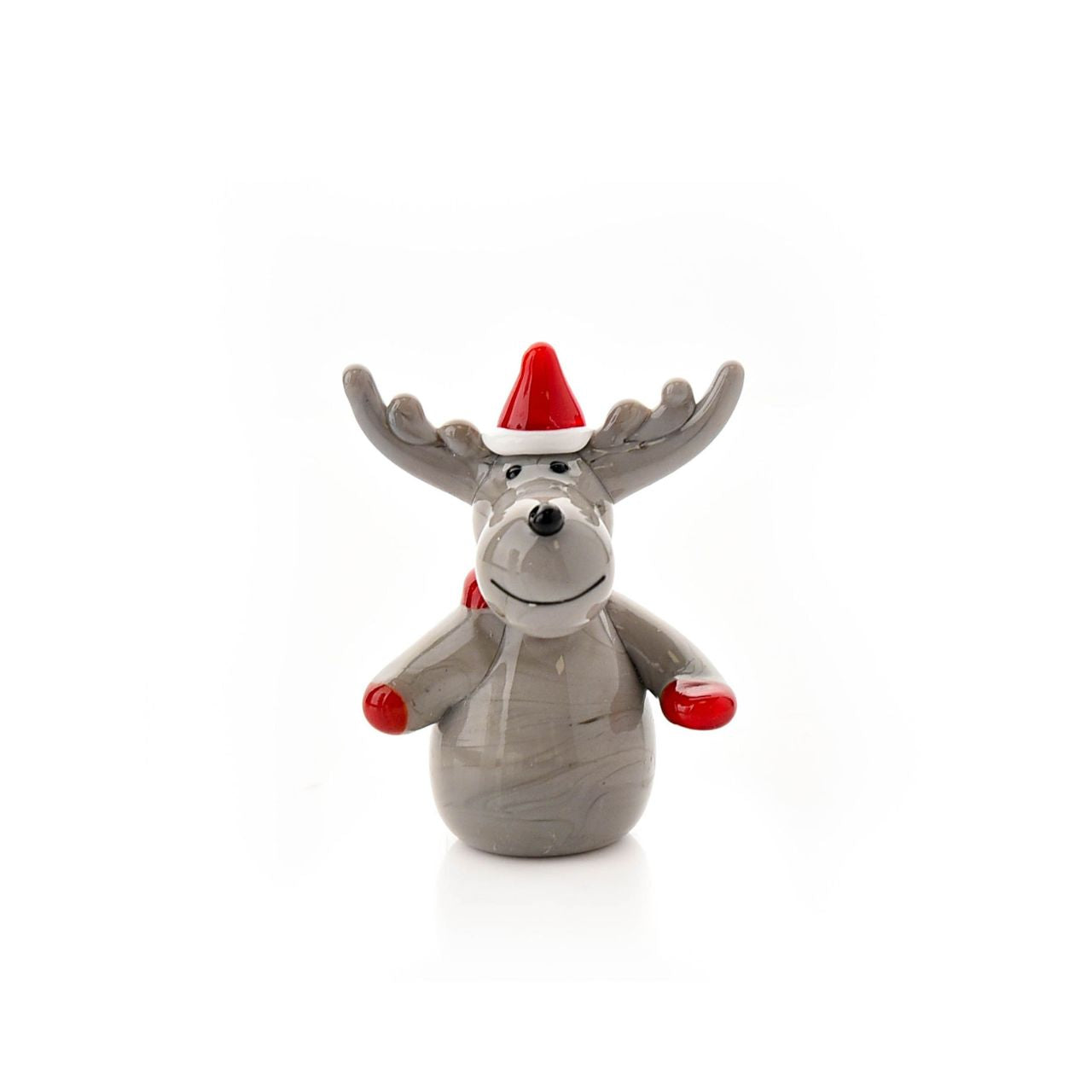This beautifully delightful reindeer ornament with a red hat and scarf feature would look fun and festive in any home this Christmas season.