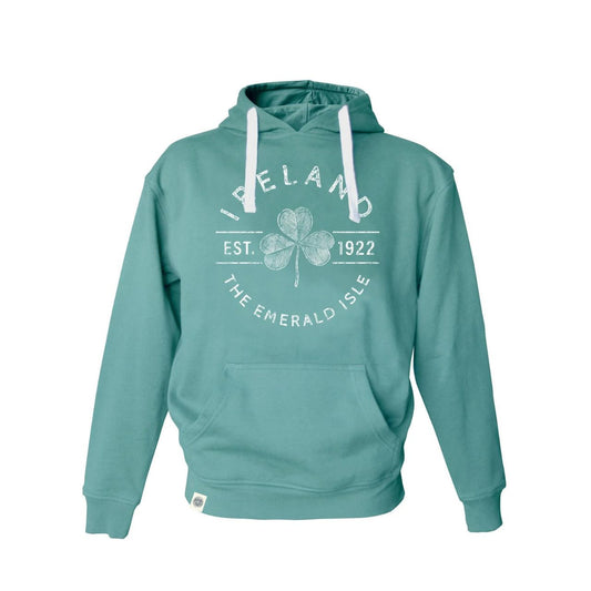This hoodie's ocean green shade is a lovely reminder of the transparent oceans that encircle the shores of Ireland, making them ideal for a day spent at the beach. The shamrock design on the front is a symbol of good luck and adds a unique touch to these already stunning hoodies.