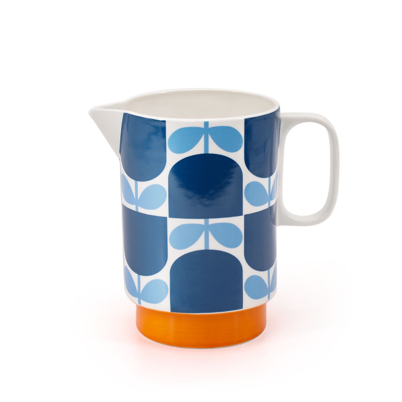 Orla Kiely Block Flower Navy Pitcher Jug  DESIGNED IN THE UK BY ORLA KIELY: This water jug has a capacity of 1.5 Litre and has a unique 'Block Flower' print design.
