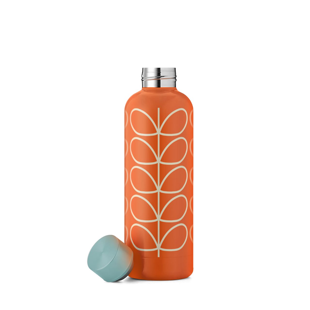 Orla Kiely Linear Stem Orange Stainless Steel Water Bottle  Bring a burst of colour to your home with this water bottle from Orla Kiely.  From one the world's top fashion designers Orla Kiely comes this stainless steel water bottle with one of Orla's iconic patterns "The Linear Stem Orange" pattern.