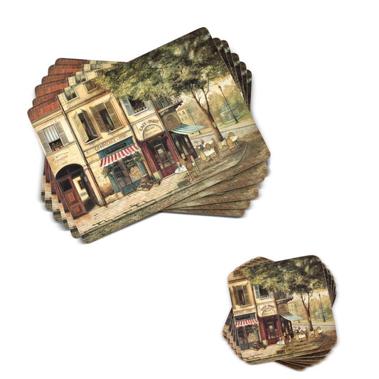 Defining the tone of your dining table, this set of six placemats feature a Parisian scene.