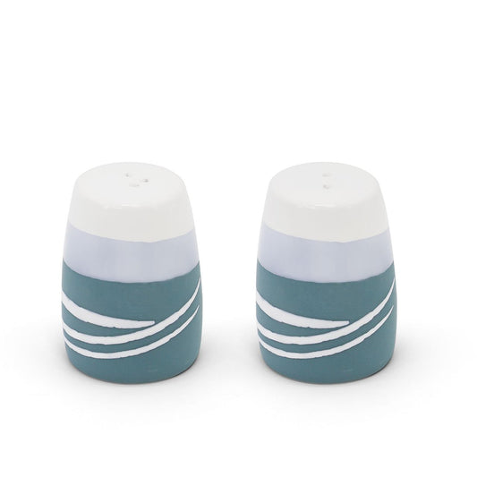 Tipperary Crystal Paul Maloney Pottery Teal Salt & Pepper  Paul Maloney Pottery Teal Salt & Pepper is a high quality pottery set, crafted in the traditional style. The teal tone is eye-catching, and the salt and pepper shakers are perfectly designed for use. Enjoy the timeless beauty of Paul Maloney Pottery in your kitchen.