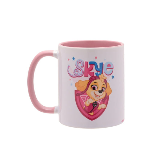 This mug will provide fans of the show with pleasure as they pay homage to the character Skye. Skye serves as the team’s aviator-pup, known for her excellent flying skills. This is signified by her pink pilot’s cap and the wording listed on the side, ‘Ready to fly!’