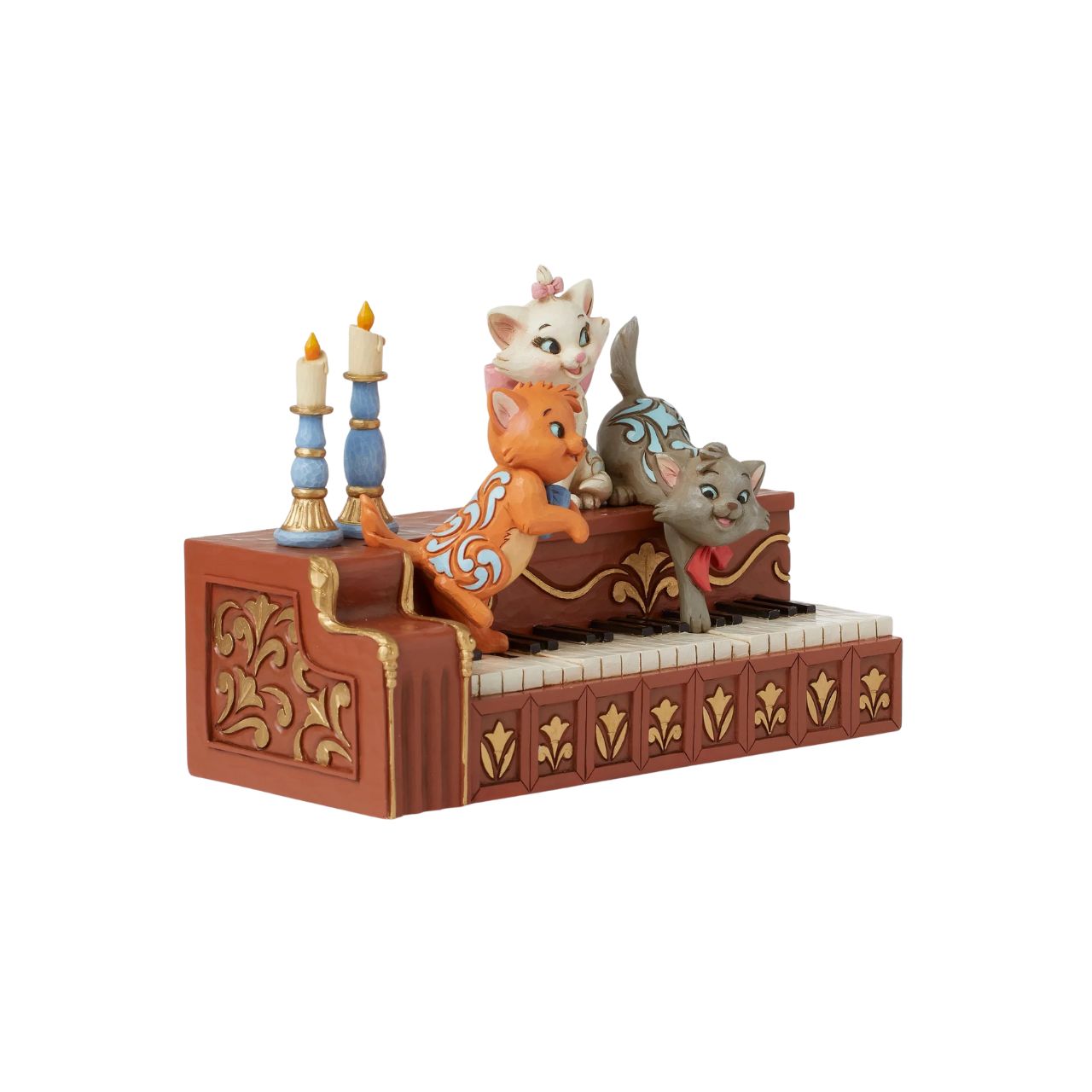 The mischievous but oh so cute kittens from Disneys Aristocats are ready play a tune. Berlioz, Marie and Toulouse are perched atop this piano, reminiscent of the iconic scene from the 1970 film, reimagined by Jim Shore as part of his Disney Traditions collections.