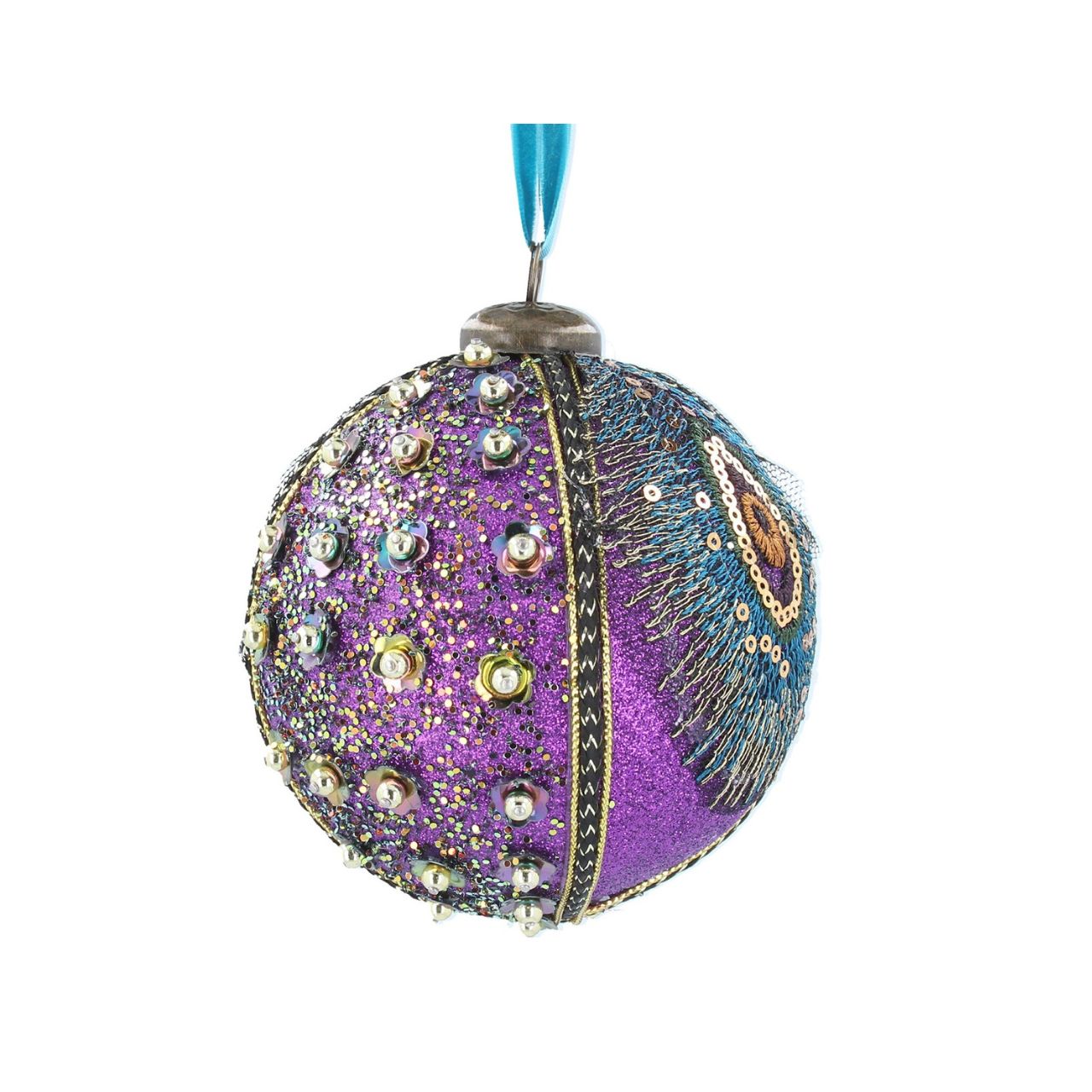 Gisela Graham Peacock Sequin Christmas Bauble Hanging Decoration  Browse our beautiful range of luxury Christmas tree decorations and ornaments for your tree this Christmas.