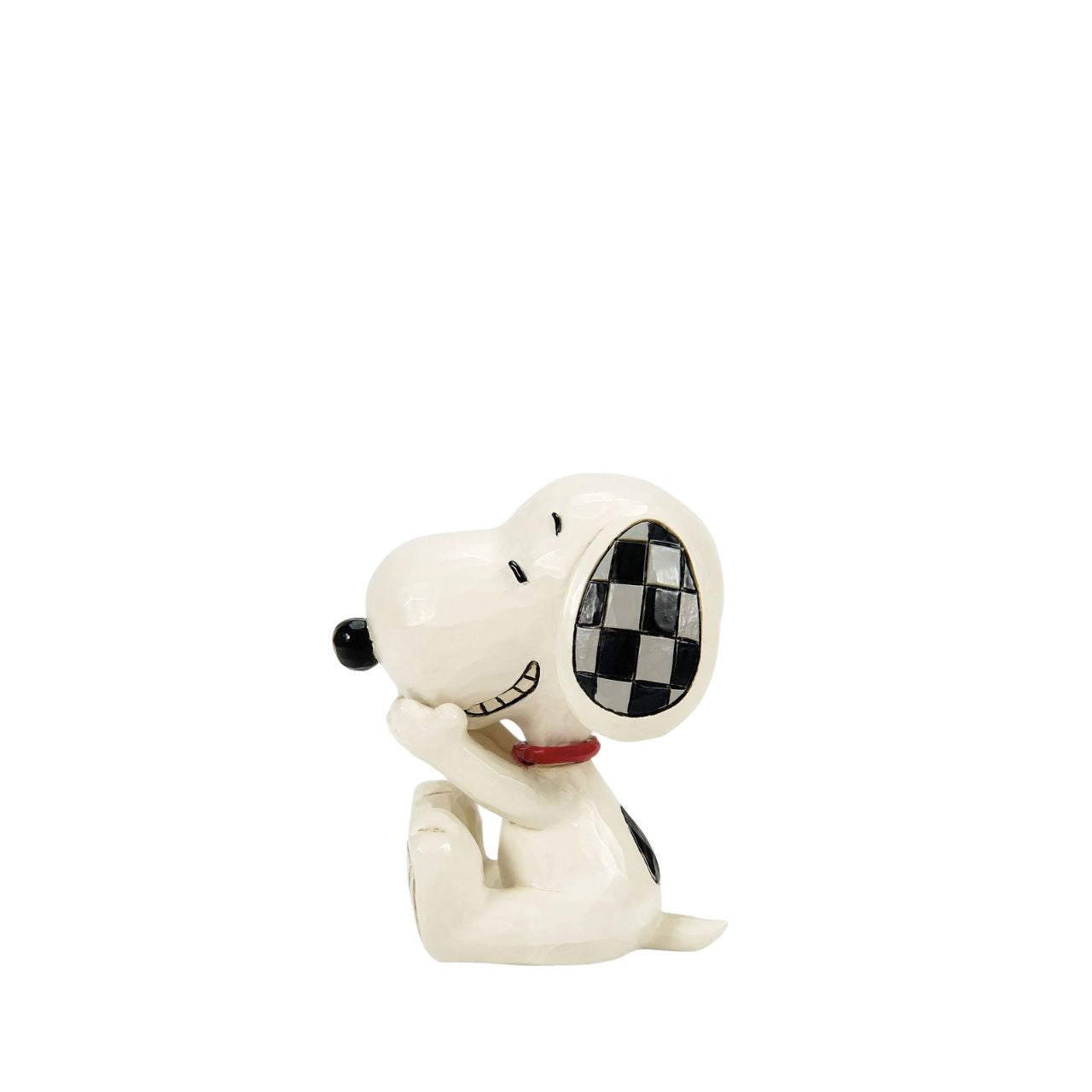 The ever so cheeky Snoopy is having the best time, laughing loudly at a joke. Mini figurine from the Peanuts collection by Jim Shore. Comes in fully branded packaging.