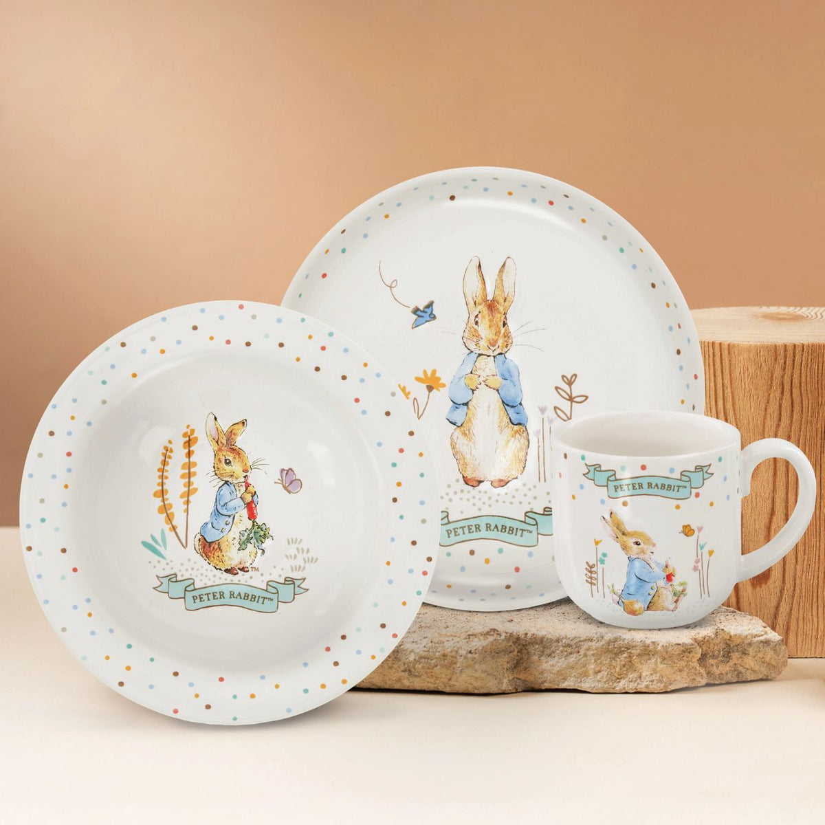 Peter Rabbit Ceramic Collection Peter Rabbit 3 Piece Ceramic Dinner Set – Horgan's of Blarney