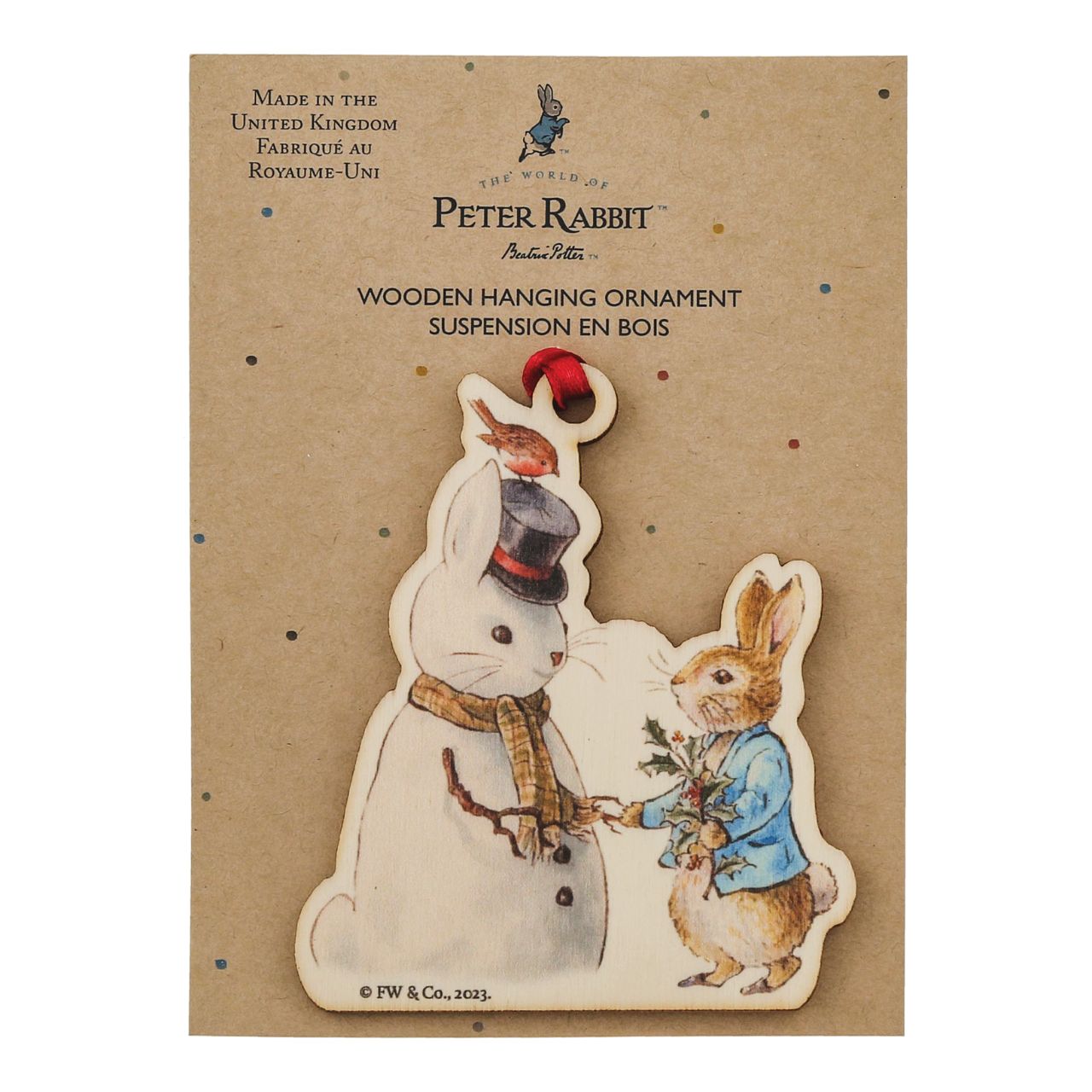 This Peter Rabbit and Snow Rabbit Wooden Hanging Ornament would make a truly unique gift or self-purchase. We have been working hard towards our sustainability goal, creating Beatrix Potter gift items that include responsibly sourced materials.