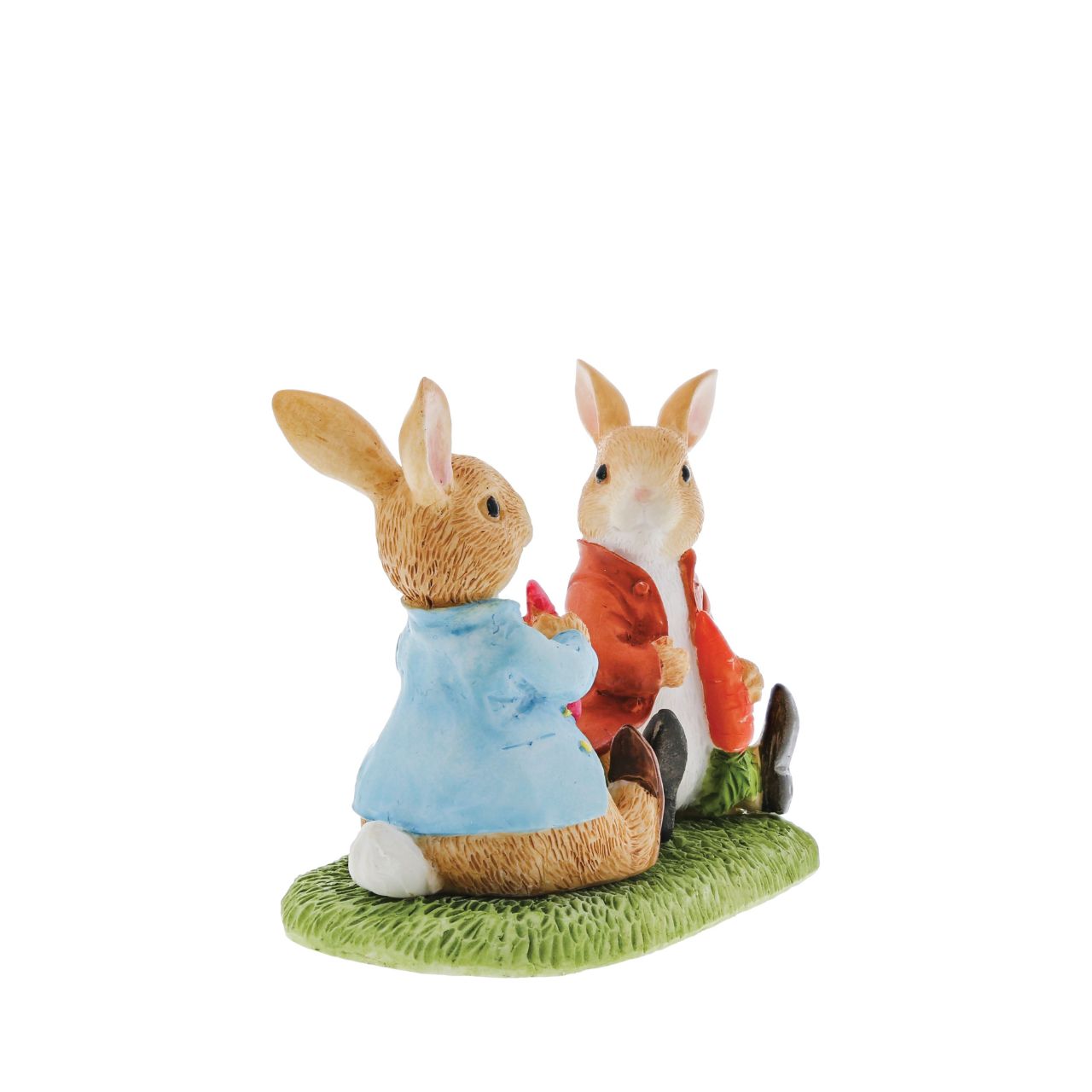 The beautifully sculpted Peter Rabbit &amp; Benjamin Bunny Eating Vegetables figurine takes inspiration from the original Beatrix Potter illustrations.