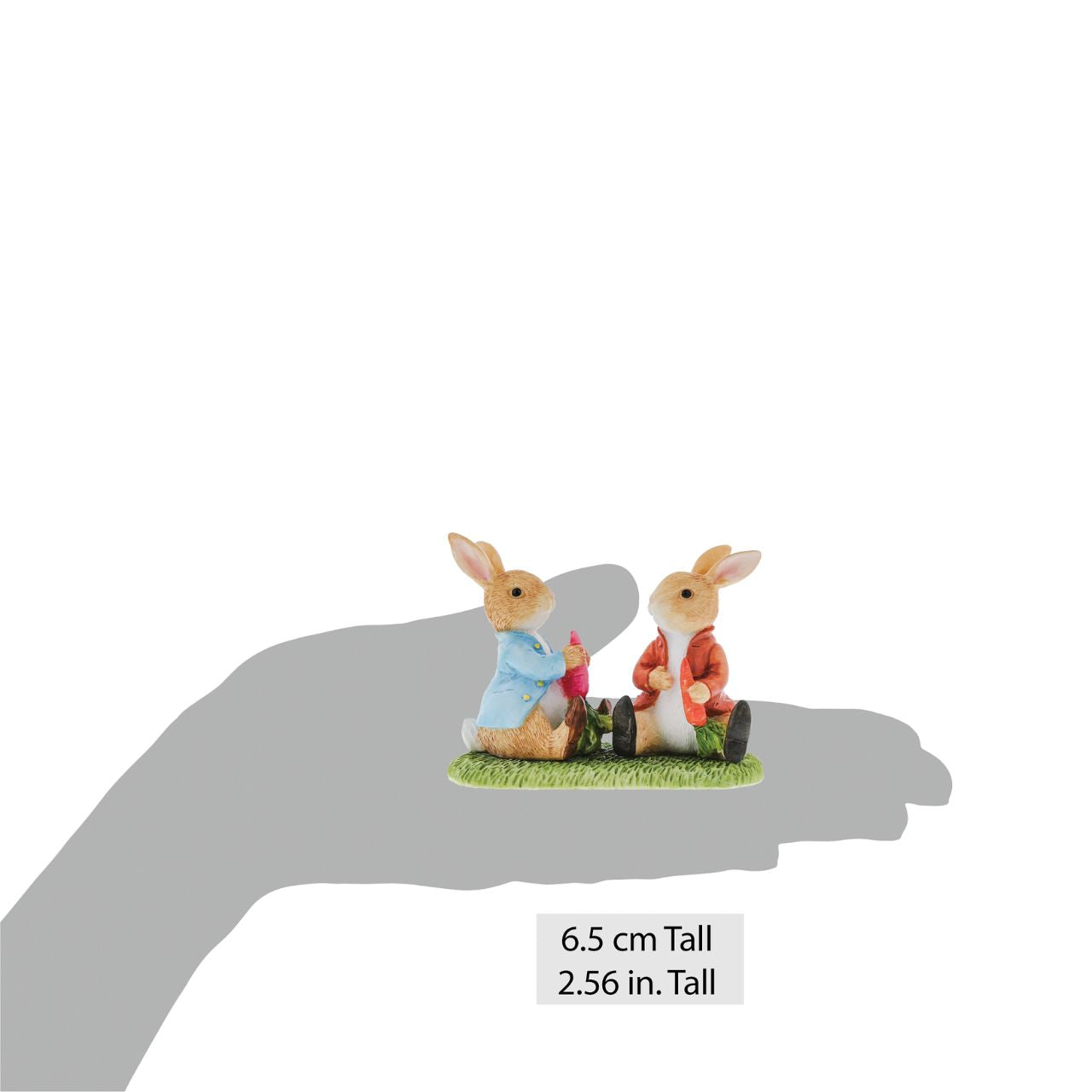 The beautifully sculpted Peter Rabbit &amp; Benjamin Bunny Eating Vegetables figurine takes inspiration from the original Beatrix Potter illustrations.