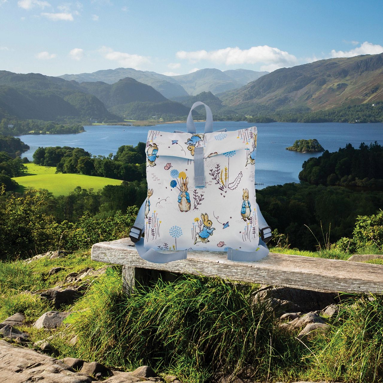 Beatrix Potter Peter Rabbit Children's Backpack  This adorable Peter Rabbit Back is made from high quality material and also features a waterproof fabric lining, perfect for outdoor adventures, sleepovers and school. This is a fun and practical backpack, has been perfectly detailed with original illustrations, taken from the Beatrix Potter stories.