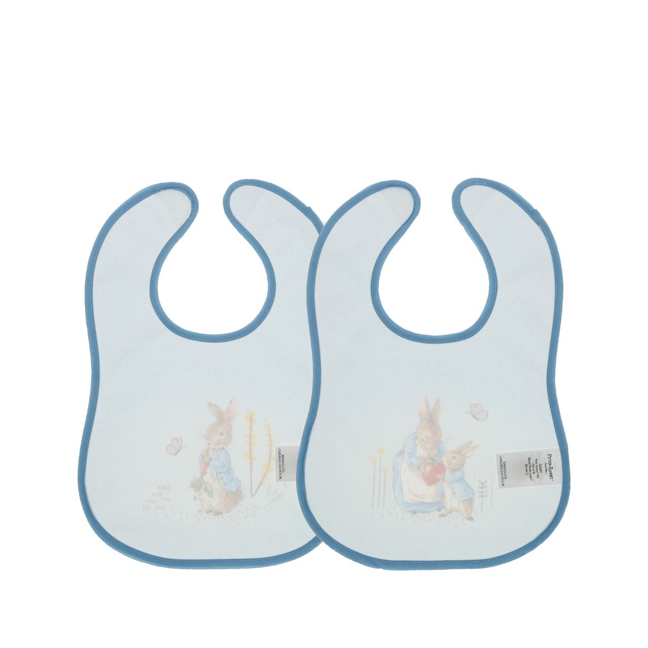 Introducing the delightful Peter Rabbit Bib Set, inspired by the charming tales of Peter Rabbit and friends. This enchanting set of two bibs ensures mealtime is both stylish and mess-free. Crafted with super-soft, wipeable fabric, each bib features an easy hook & loop tape fastening for quick changes.
