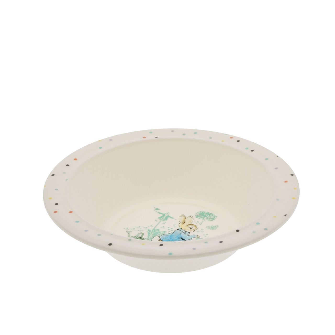 Peter Rabbit Dinner Set Beatrix Potter  Introducing this brand new at home with Peter Rabbit collection. There's nothing quite like a fun Peter Rabbit motif to entice those little tummies to clear their plates. Make mealtimes fun and practical with this dinner set. This highly durable dinner set can be used at home, in the garden, or on the go.
