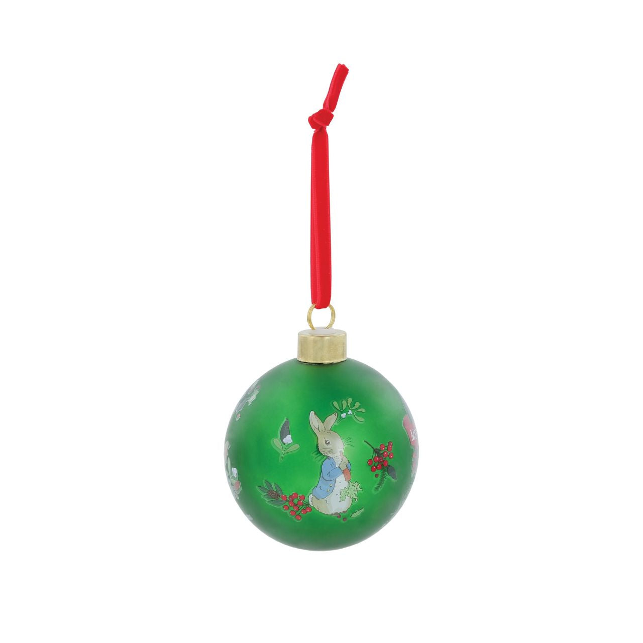 Capture the playful side of Christmas with this distinctive Peter Rabbit Green Bauble, a unique design perfect for adding novelty to your festive range.