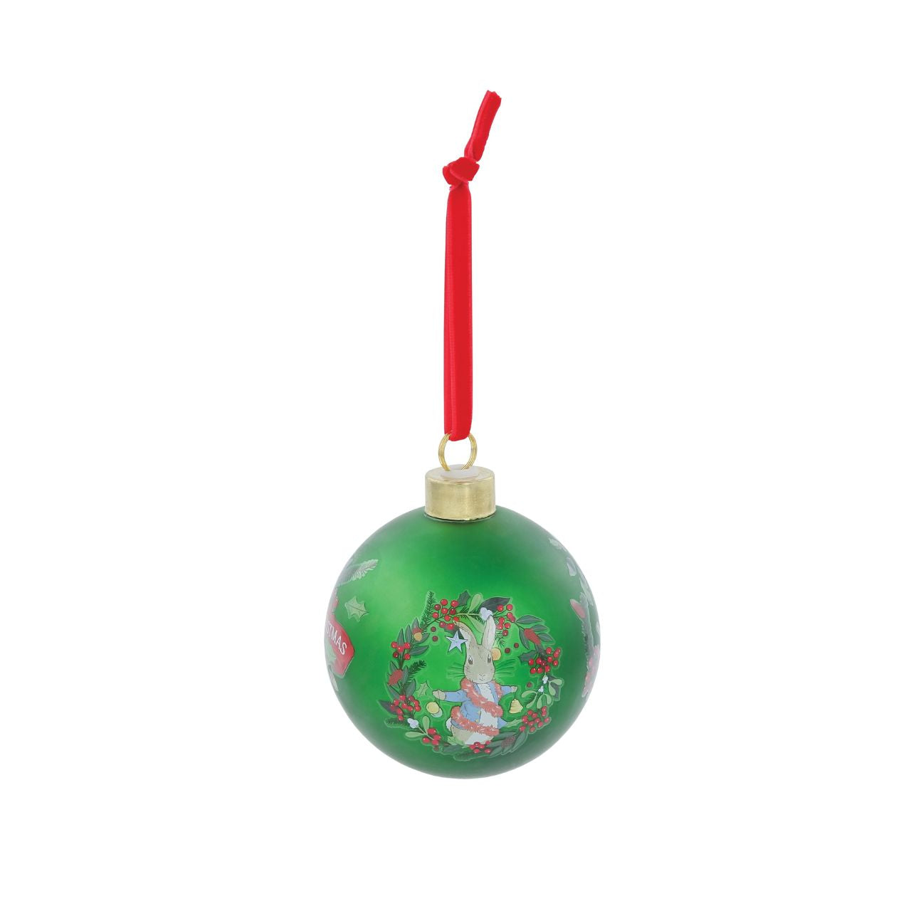 Capture the playful side of Christmas with this distinctive Peter Rabbit Green Bauble, a unique design perfect for adding novelty to your festive range.