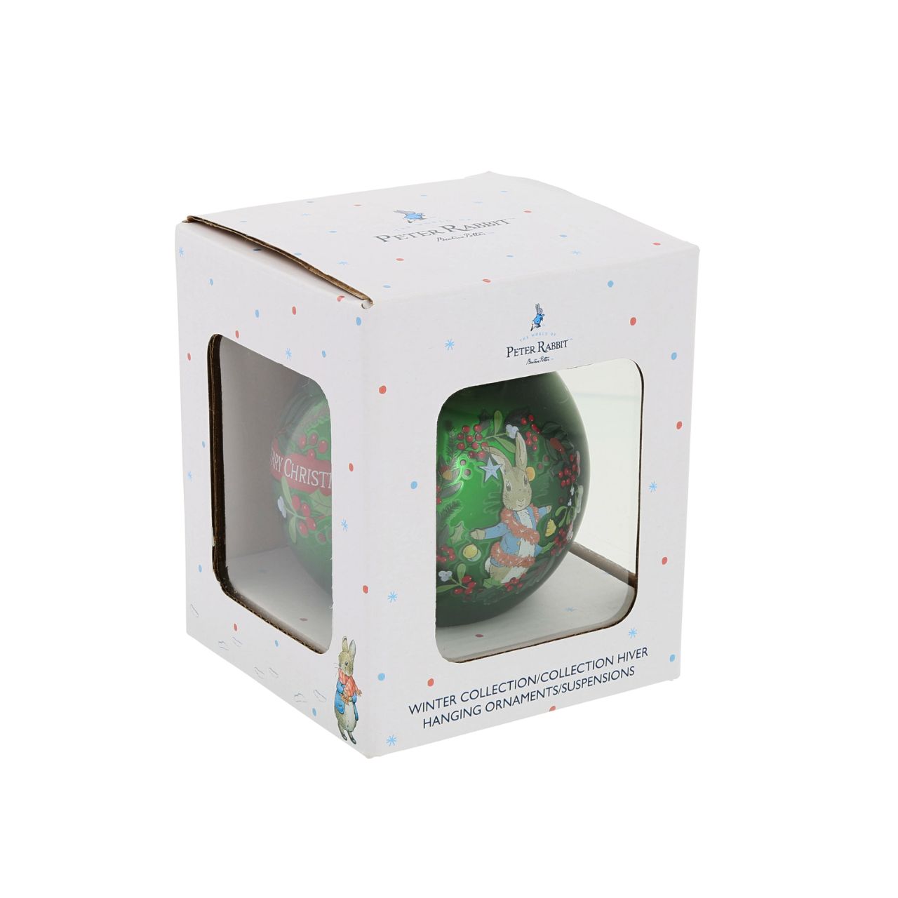 Capture the playful side of Christmas with this distinctive Peter Rabbit Green Bauble, a unique design perfect for adding novelty to your festive range.