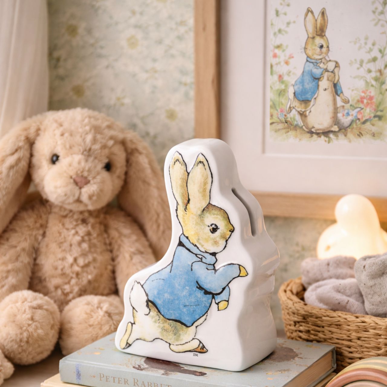 Encourage little ones to look after those precious pennies, with their very own Peter Rabbit money bank. This wonderful money bank would be ideal for a children's gift, christening gift, or even for a special birthday. The artwork for each product is taken from the original illustrations from the Beatrix Potter stories.