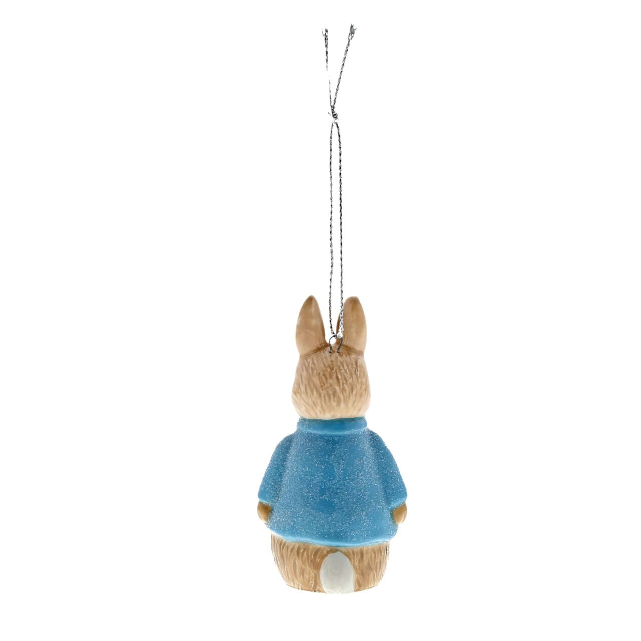 Beatrix Potter Peter Rabbit Sculpted Christmas Hanging Decoration  A beautiful Peter Rabbit Sculpted Hanging Ornament made from fine ceramic and finished with a blue glittering jacket. This Peter Rabbit hanging ornament will make a wonderful finishing touch for all manners of celebrations such as parties or home decorations.