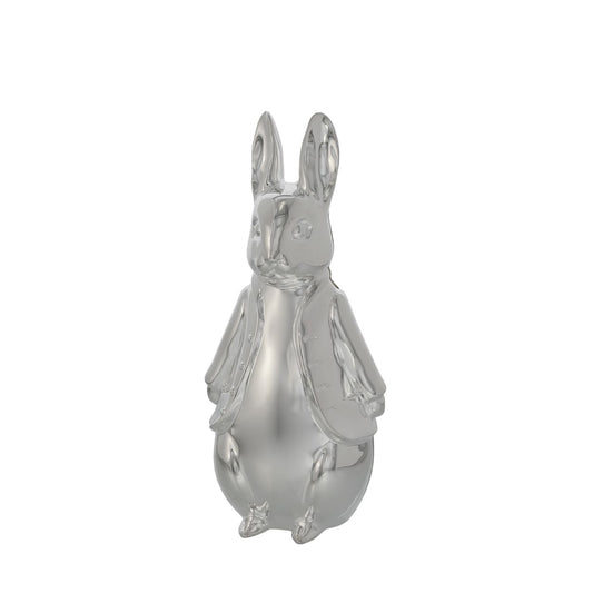 Celebrate a new bundle of joy with the Beatrix Potter New Baby collection. The silver-plated sculpted money bank makes a fantastic gift to store coins and to display in a nursery. With a detailed 3D Peter Rabbit design it will become a treasured possession for new parents and make a beautiful statement piece in a nursery.
