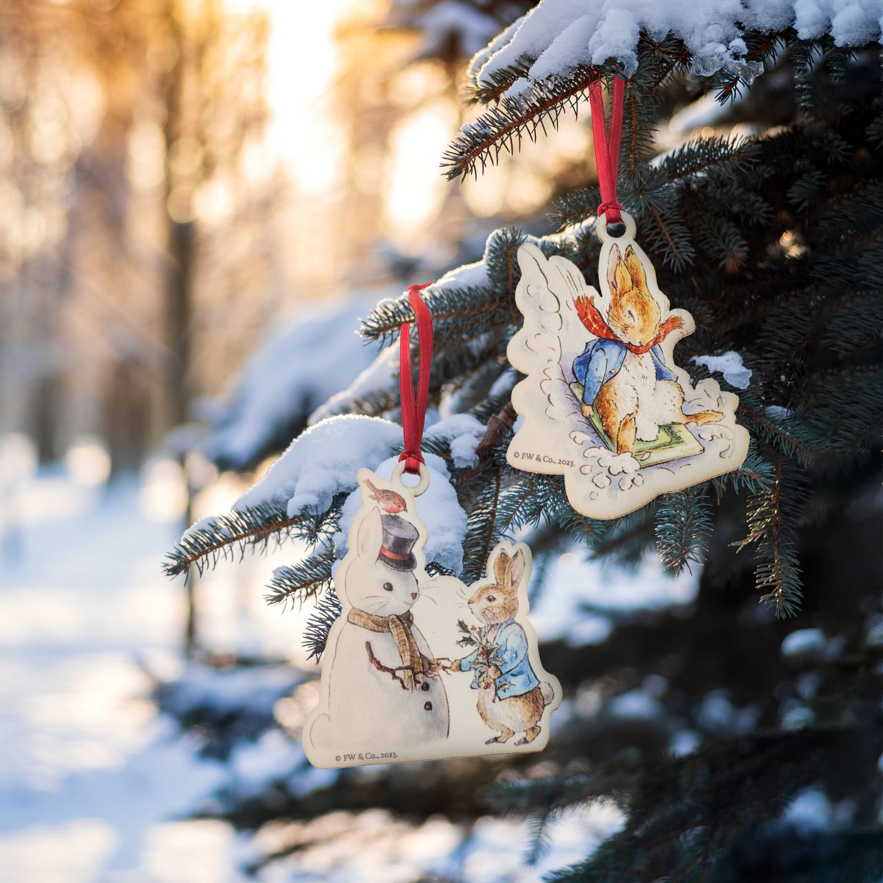 This Peter Rabbit Sledging at Christmas Wooden Hanging Ornament would make a truly unique gift or self-purchase. We have been working hard towards our sustainability goal, creating Beatrix Potter gift items that include responsibly sourced materials.