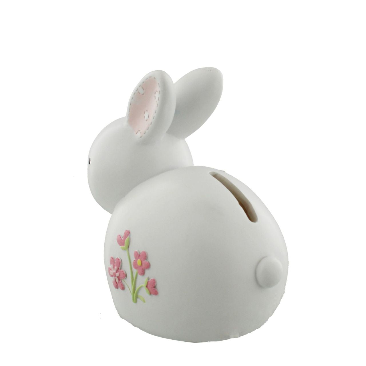 'Petit Cheri' Collection Money Box Pink Rabbit  Help a precious new arrival save for their very first rainy day with this adorable pink and white bunny rabbit money box. From the Petit Cheri Collection by CELEBRATIONS - vintage, rustic and utterly charming gifts for your little darling.