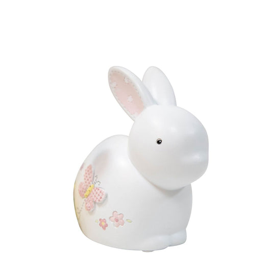 'Petit Cheri' Collection Money Box Pink Rabbit  Help a precious new arrival save for their very first rainy day with this adorable pink and white bunny rabbit money box. From the Petit Cheri Collection by CELEBRATIONS - vintage, rustic and utterly charming gifts for your little darling.