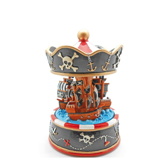 Experience the enchanting world of pirates with the Pirate Carousel by Music Box World. Immerse yourself in the intricate details and mesmerizing music of this beautifully crafted carousel. Perfect for collectors and music lovers alike.