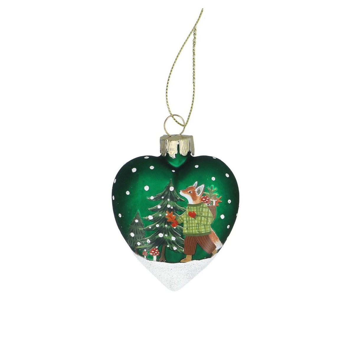 Charming heart-shaped glass ornament from Gisela Graham's festive collection. Features a cheerful plaid animal design perfect for adding personality to your Christmas tree. Handcrafted glass construction ensures durability and a beautiful sparkle when light catches it.