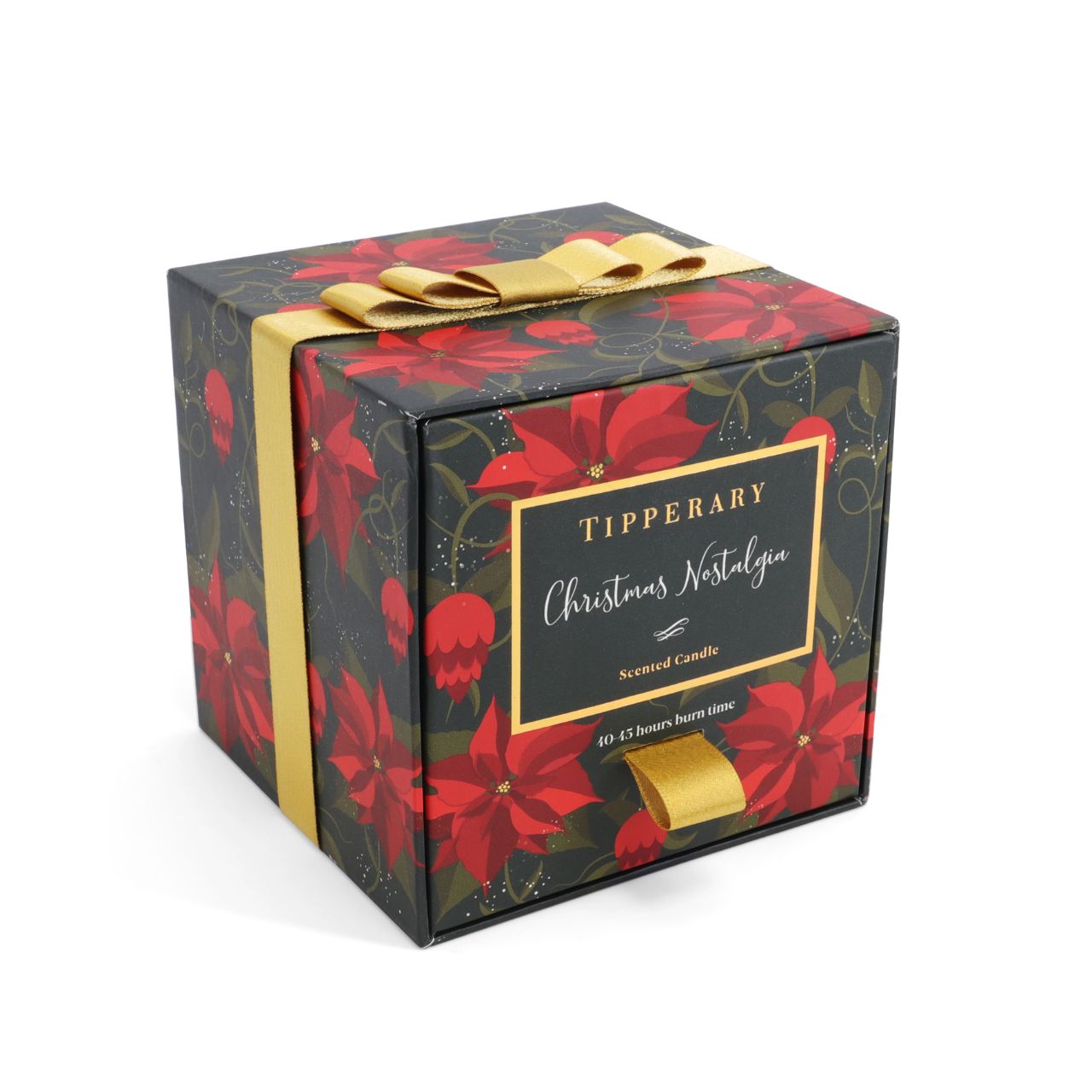 Christmas Nostalgia Poinsettia Tumbler Candle by Tipperary  A Christmas tree scent blended with spices fills the room with nostalgia and happy memories of Christmas.  Inspired by the warm, spicy aromas of the festive season Tipperary has produced the most beautiful collection of Christmas-inspired scented candles and fragrance diffuser sets all of which are presented in exquisitely designed festive gift boxes.