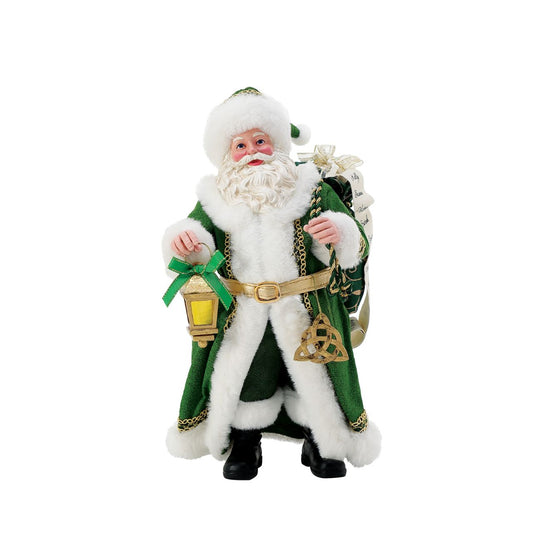 Celtic Knot Christmas Traditions Lantern in hand and with a suit of green and gold Santa makes his way Christmas Eve on the Emerald Isle.